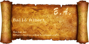 Balló Albert névjegykártya