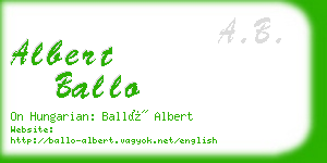 albert ballo business card